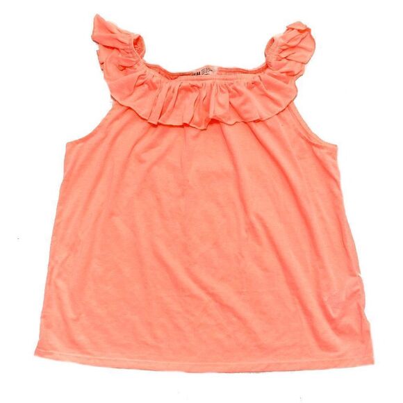 H&m Neon Orange Ruffle Off Shoulder Tank Top - Picture 2 of 5